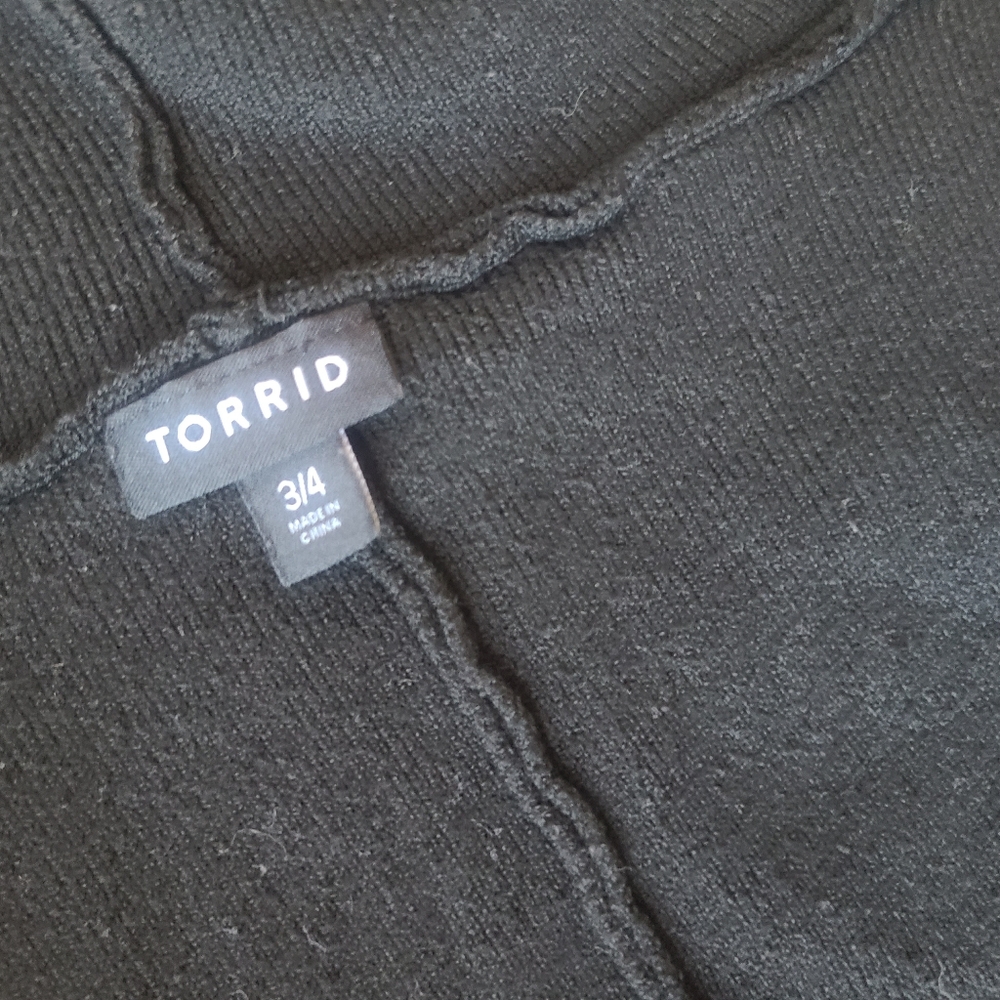 Torrid Black Cardigan Sweater With Hoodie Pluz Size 3XL 4XL - Picture 4 of 8
